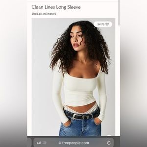 Free People Clean Lines Long Sleeve - Ivory